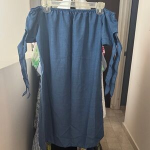 SHEIN Blue Off-Shoulder Dress